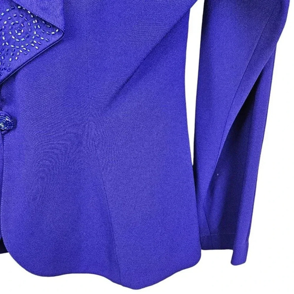 Daymor Couture Vintage Suit Size 10 Purple‎ Beaded Snap Front Blazer Maxi Skirt - Picture 6 of 16